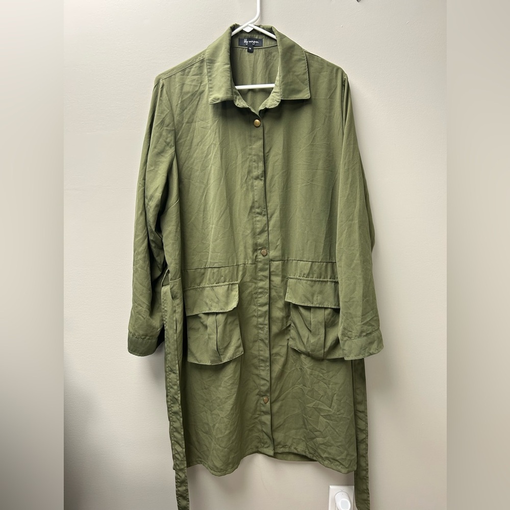 Lily Morgan Women’s Long Green‎ Button Up Maxi Dress